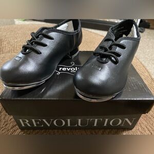 Revolution Dancewear Girls Flex/Jazz Tap Dance Shoes Size 12.5 CH Black Lace Up